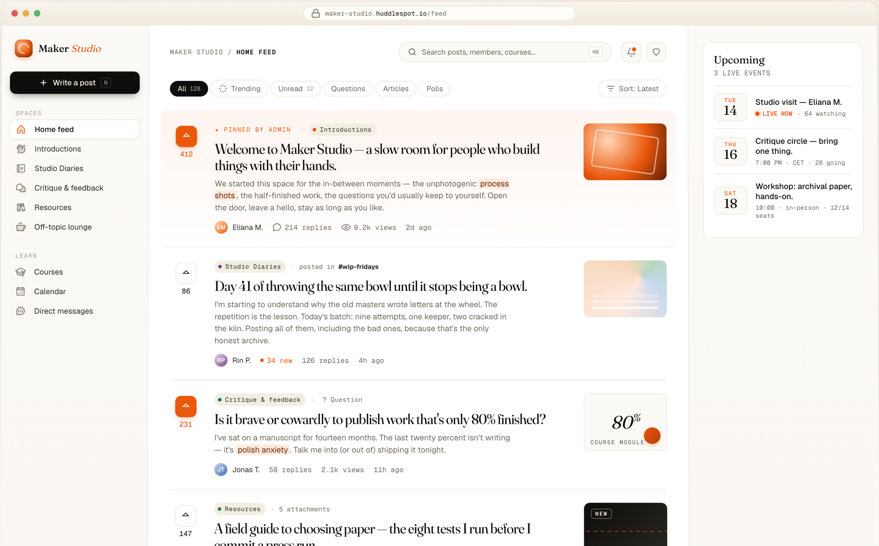 Скриншот платформы Orbita Spot